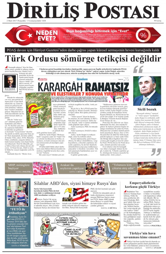 2 Mart 2017 gazete manşetleri - 2