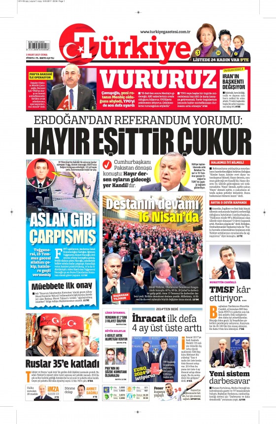3 Mart 2017 gazete manşetleri - 24