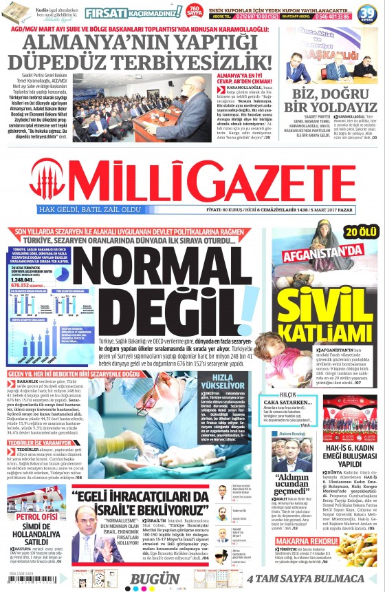5 Mart 2017 gazete manşetleri - 14