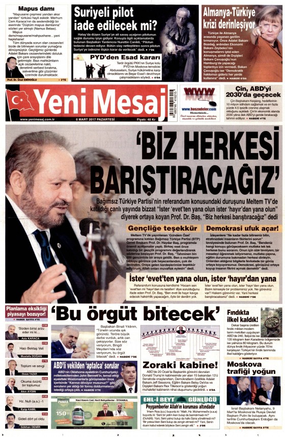 6 Mart 2017 gazete manşetleri - 140