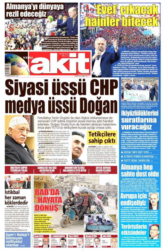 6 Mart 2017 gazete manşetleri - 141