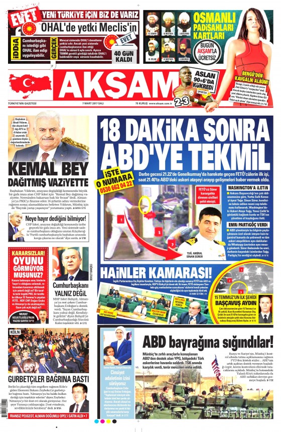 7 Mart 2017 gazete manşetleri - 156