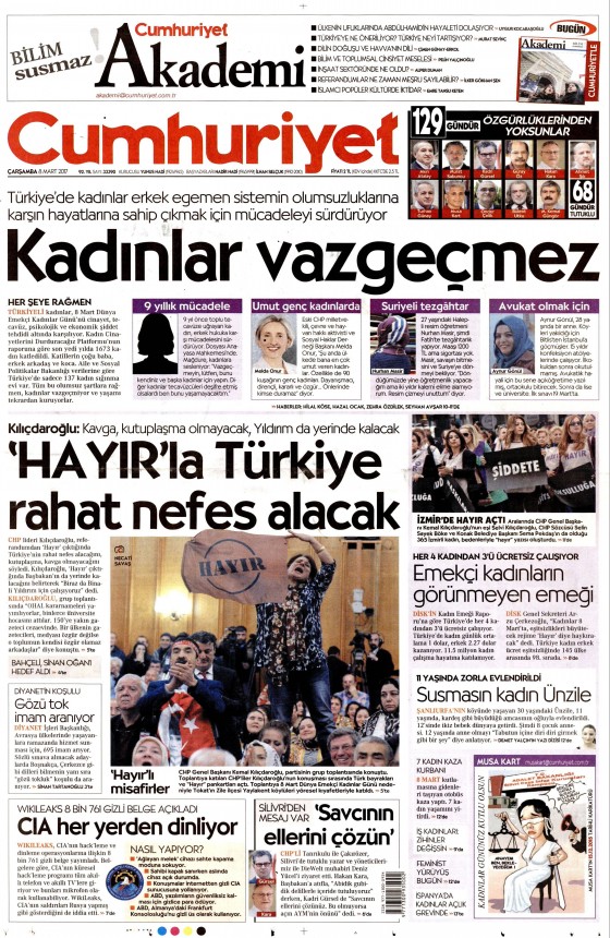 8 Mart 2017 gazete manşetleri - 3