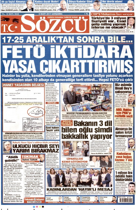 8 Mart 2017 gazete manşetleri - 17