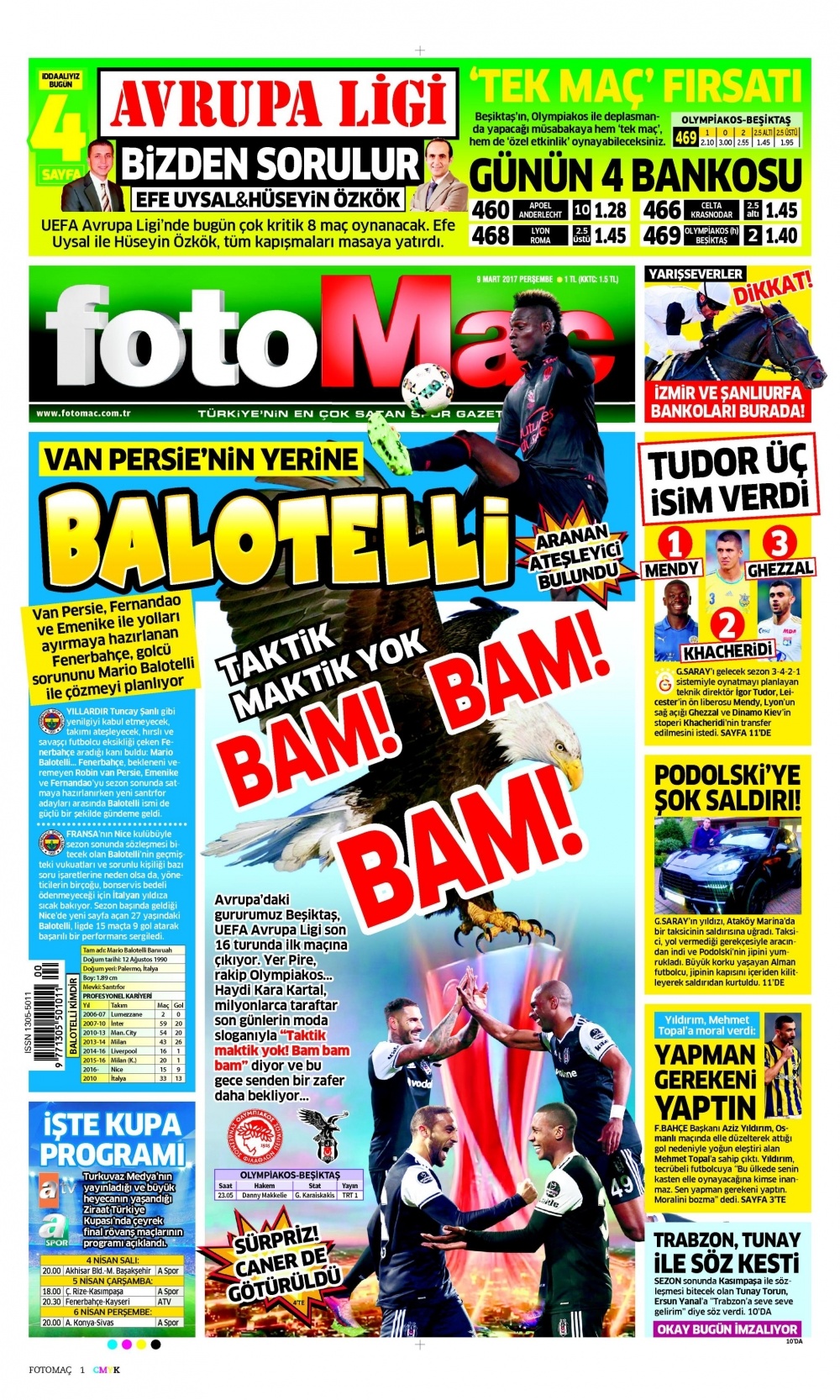 9 Mart 2017 gazete manşetleri - 1