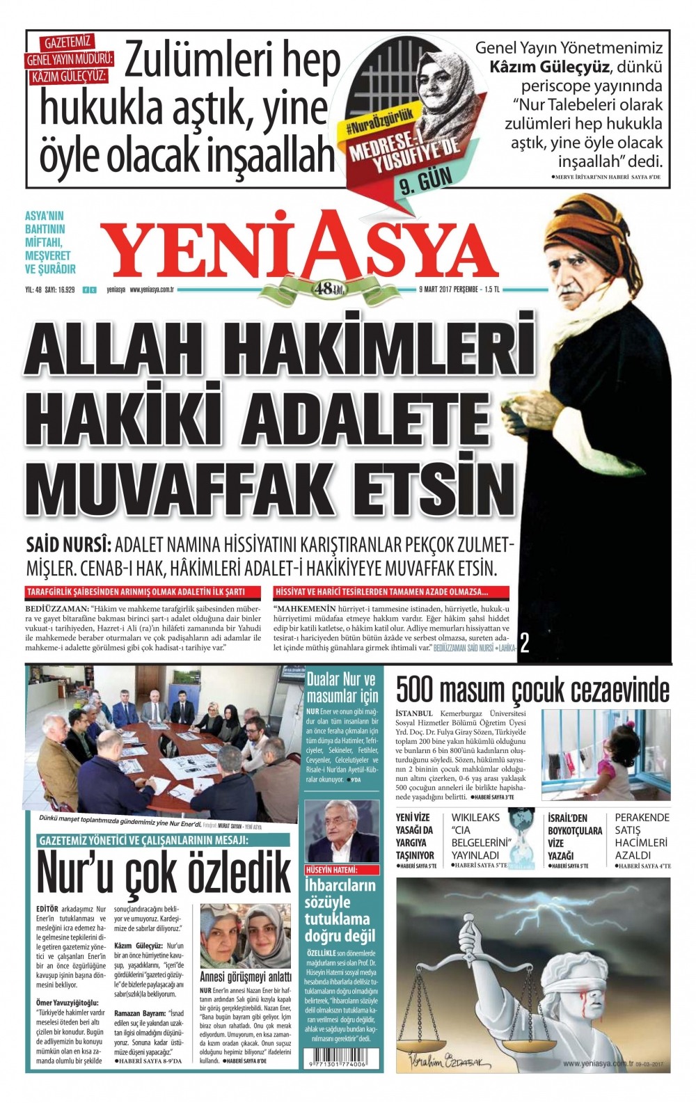 9 Mart 2017 gazete manşetleri - 1