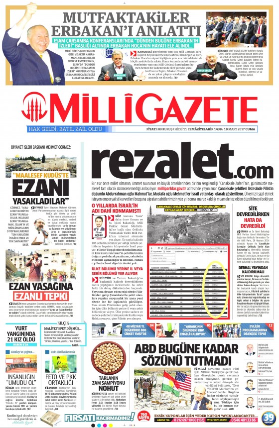 10 Mart 2017 gazete manşetleri - 1