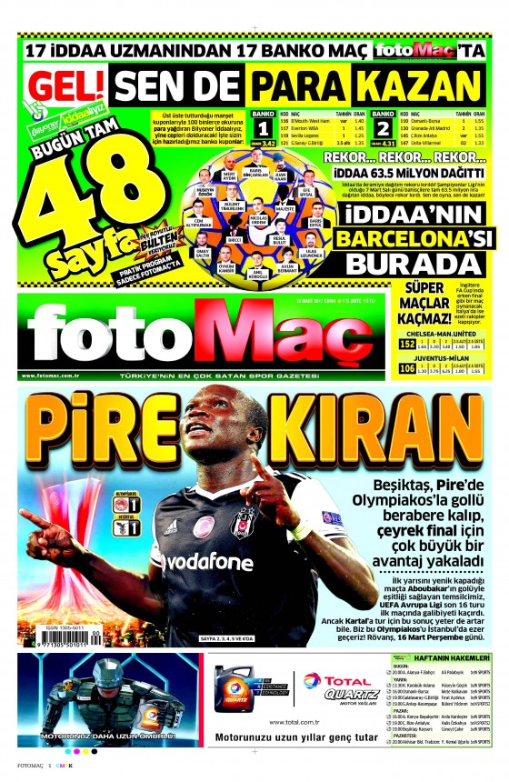 10 Mart 2017 gazete manşetleri - 10