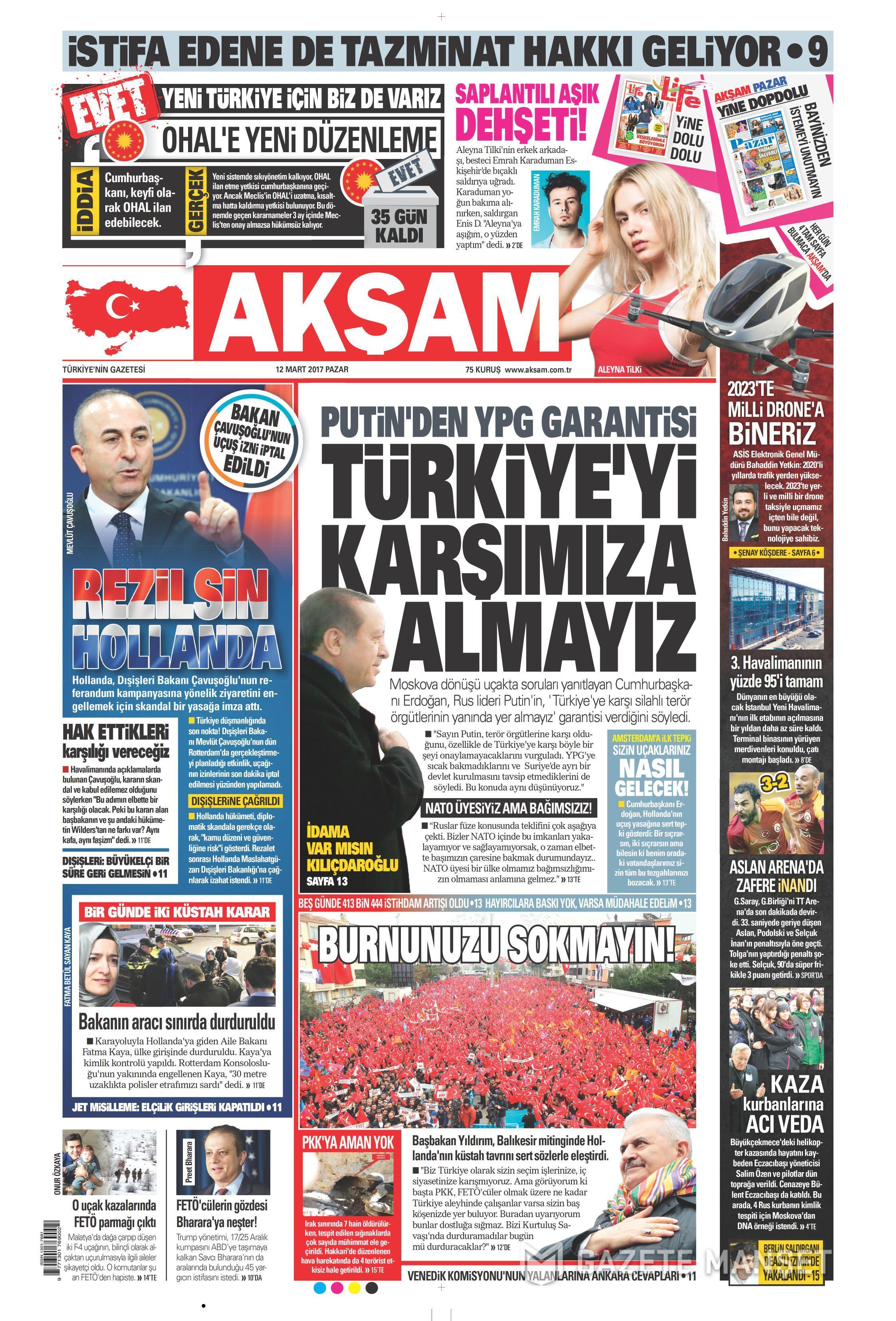 12 Mart 2017 gazete manşetleri - 7