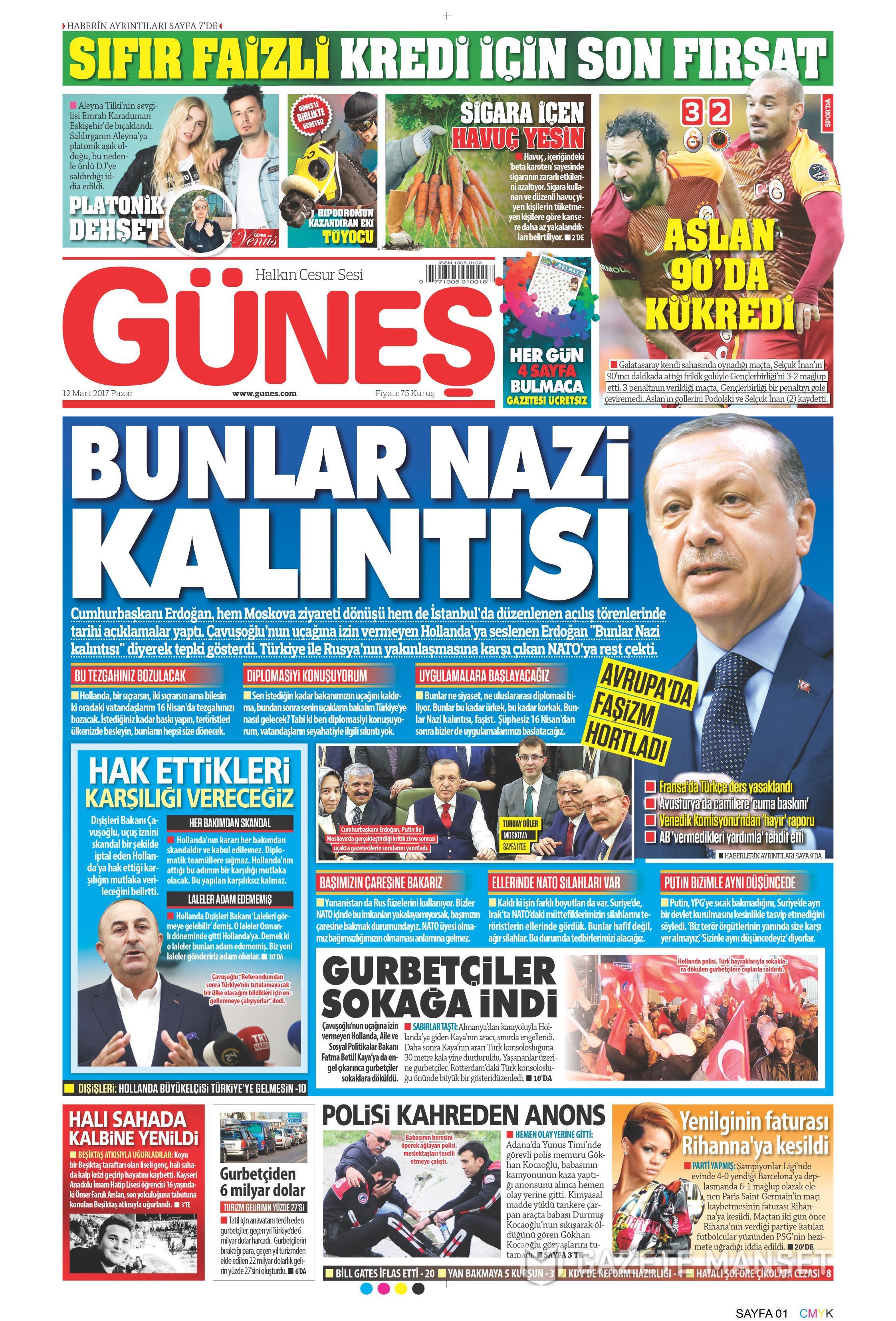 12 Mart 2017 gazete manşetleri - 9