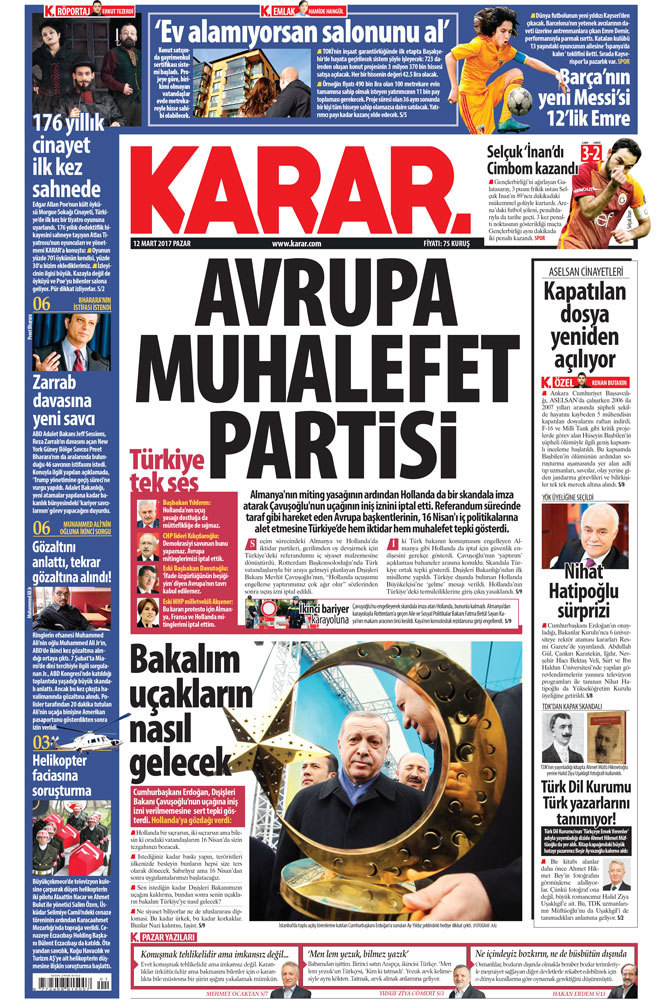 12 Mart 2017 gazete manşetleri - 11