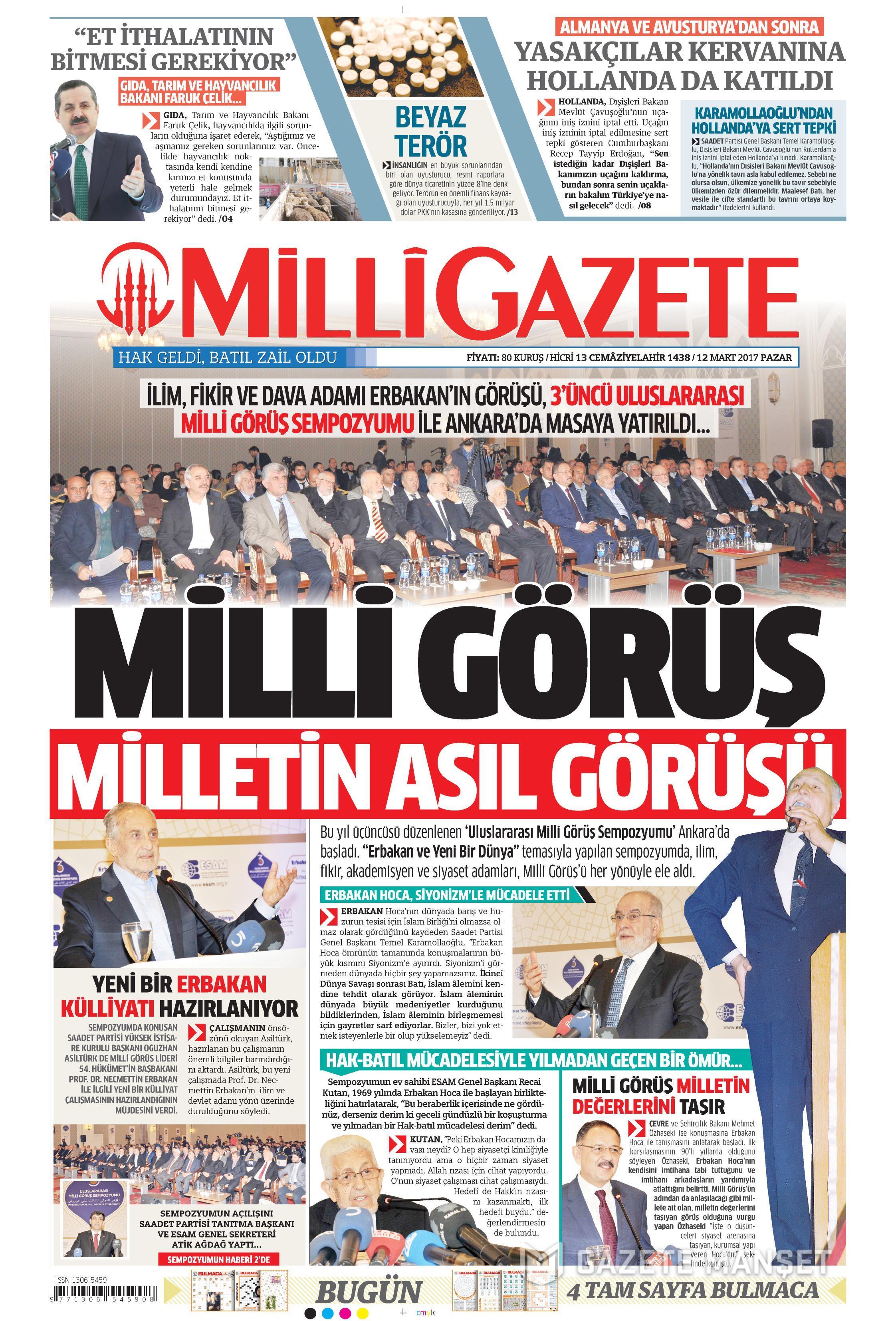 12 Mart 2017 gazete manşetleri - 12