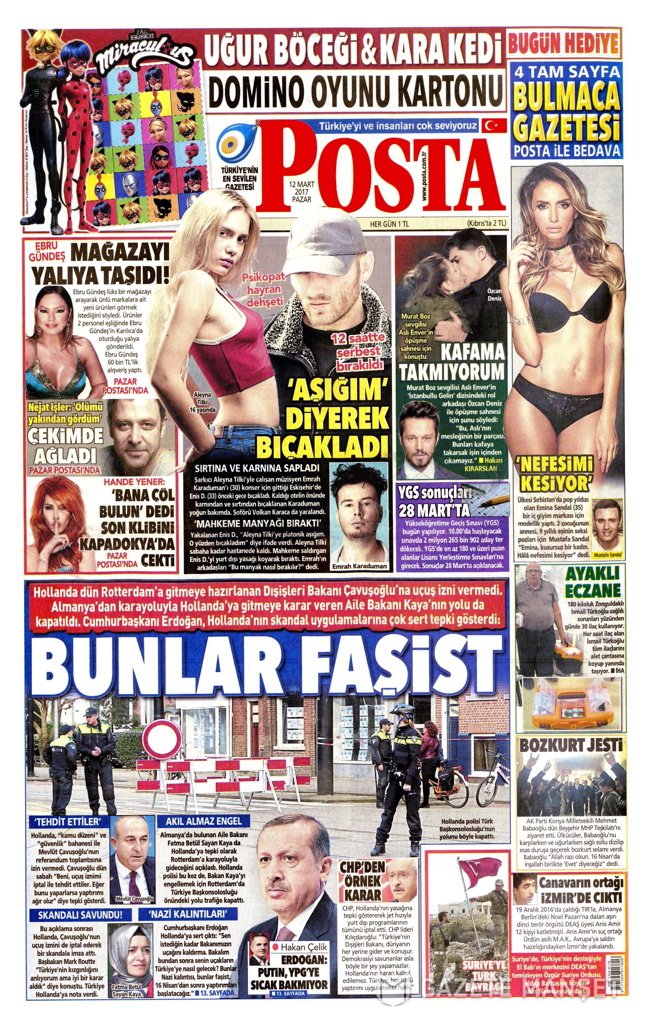 12 Mart 2017 gazete manşetleri - 13