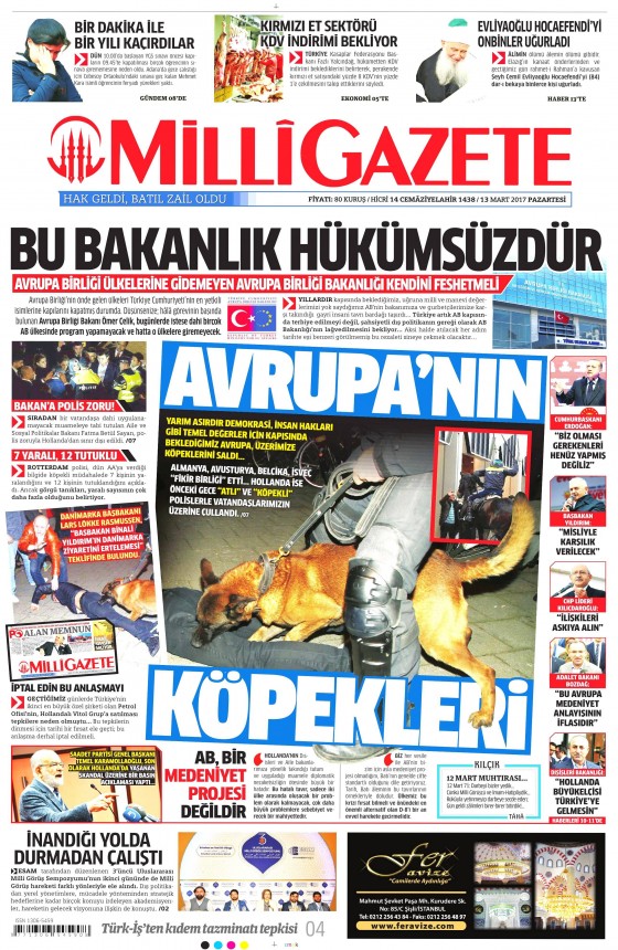 13 Mart 2017 gazete manşetleri - 7