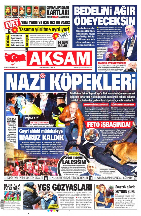 13 Mart 2017 gazete manşetleri - 10