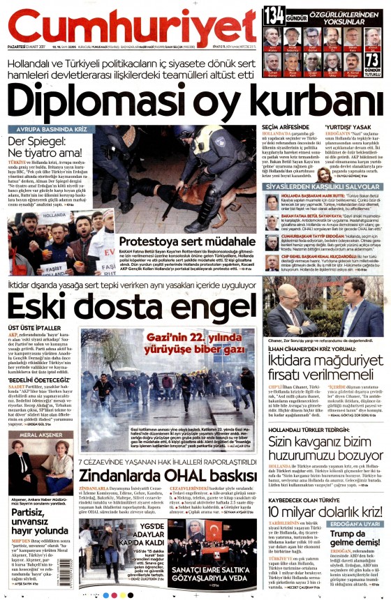 13 Mart 2017 gazete manşetleri - 9