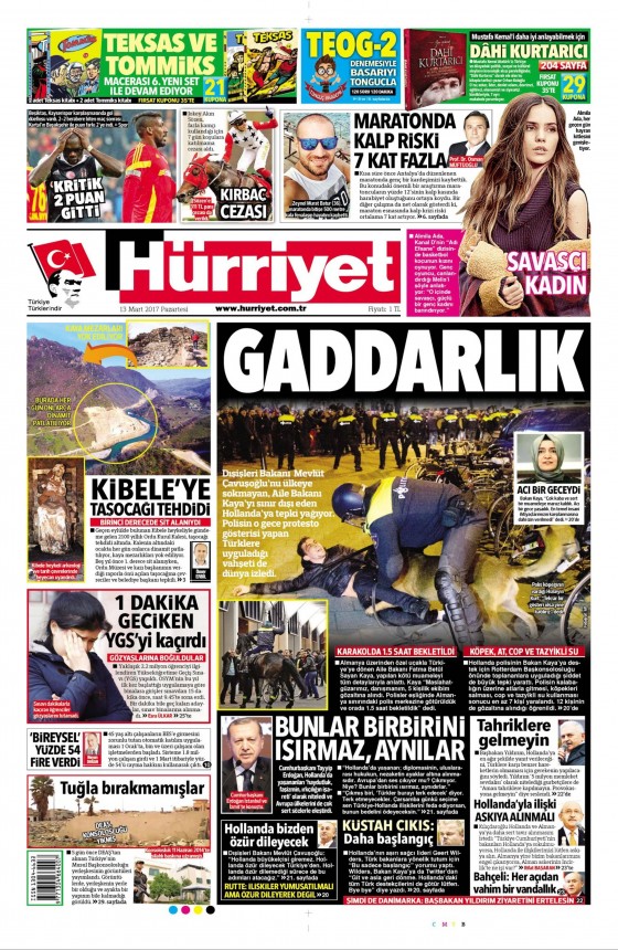 13 Mart 2017 gazete manşetleri - 11