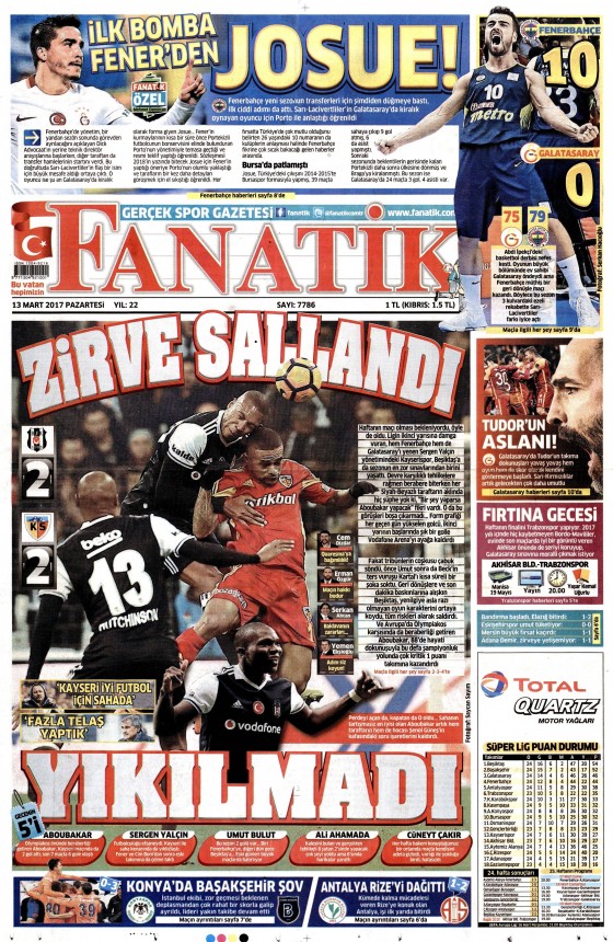 13 Mart 2017 gazete manşetleri - 12