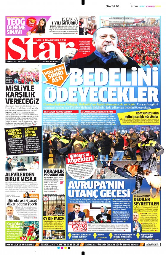 13 Mart 2017 gazete manşetleri - 18