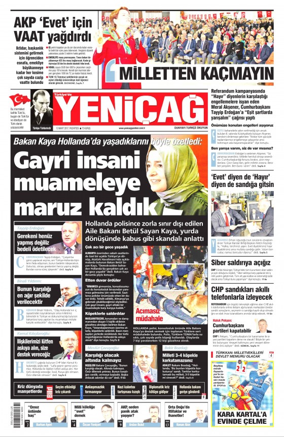 13 Mart 2017 gazete manşetleri - 21