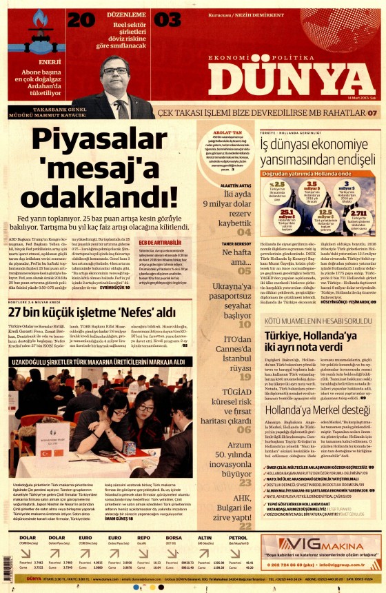 14 Mart 2017 gazete manşetleri - 2