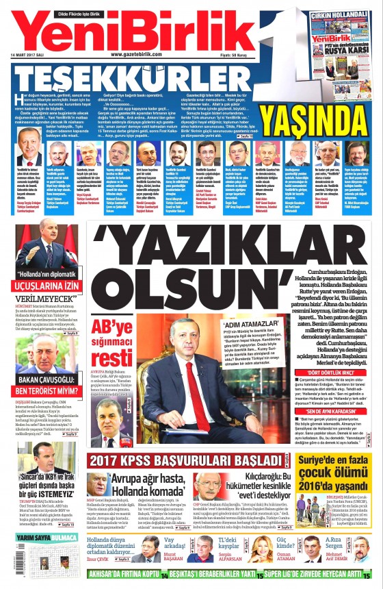 14 Mart 2017 gazete manşetleri - 21