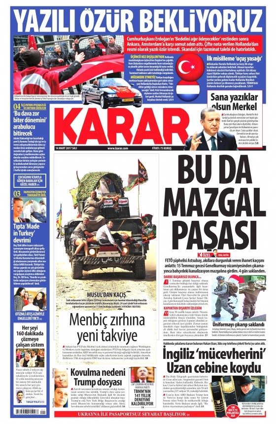 14 Mart 2017 gazete manşetleri - 22