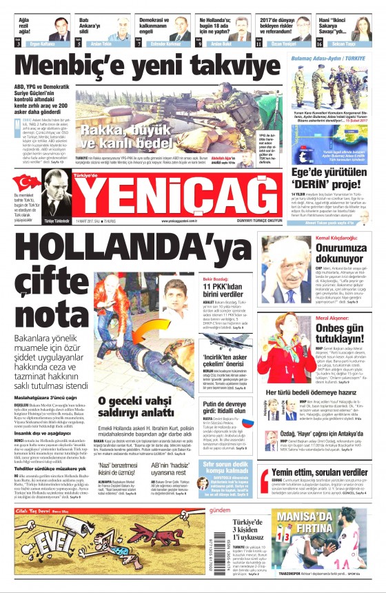 14 Mart 2017 gazete manşetleri - 15