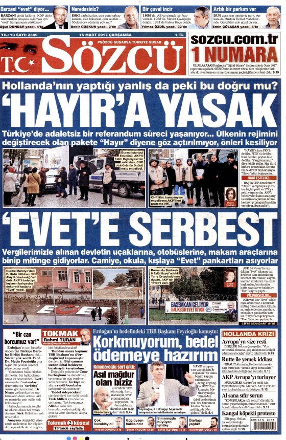 15 Mart 2017 gazete manşetleri - 11