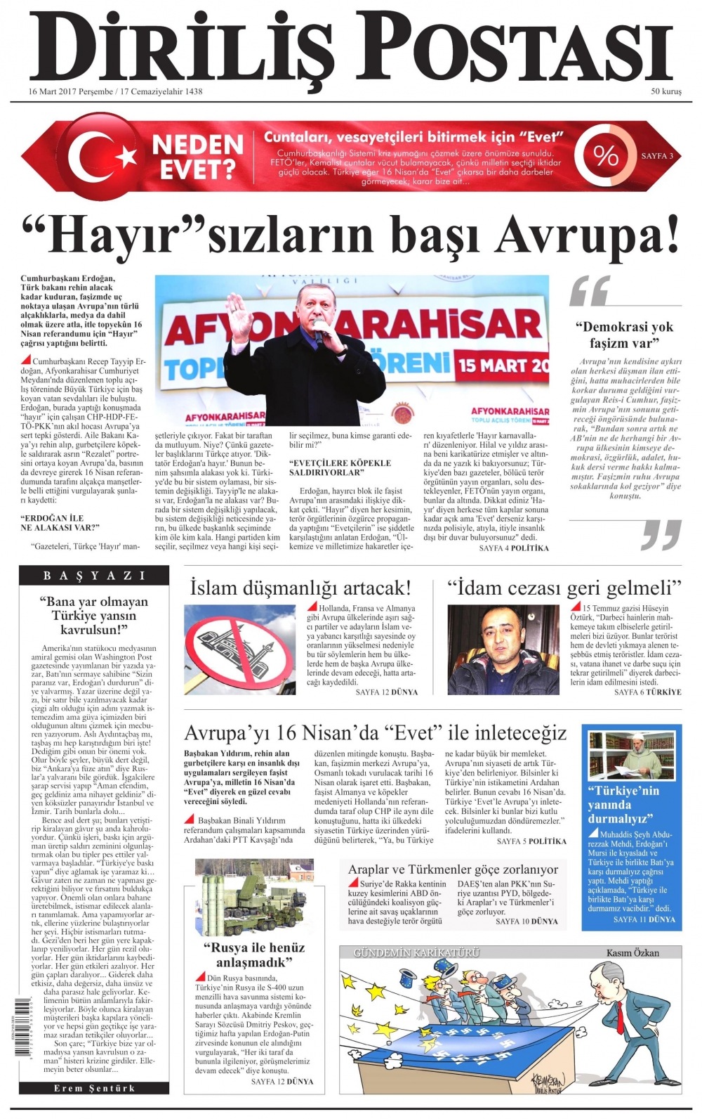 16 Mart 2017 gazete manşetleri - 3