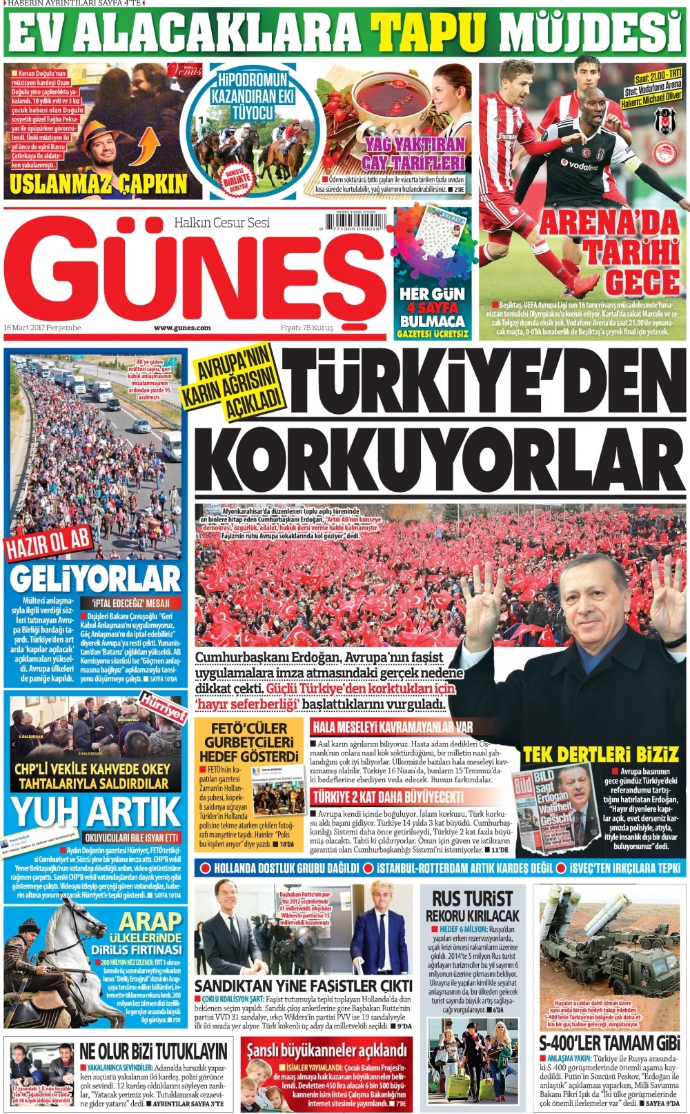 16 Mart 2017 gazete manşetleri - 5