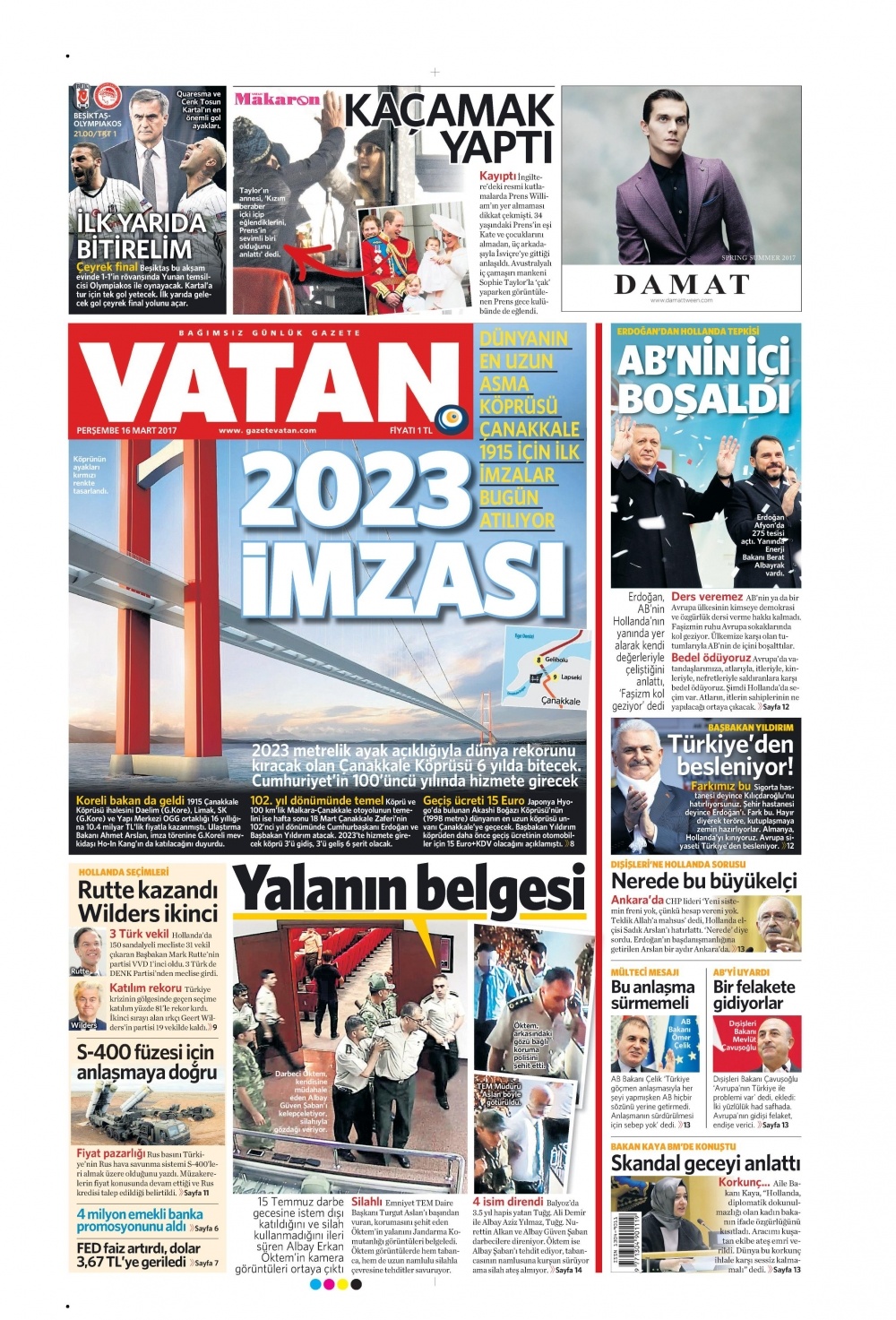 16 Mart 2017 gazete manşetleri - 9