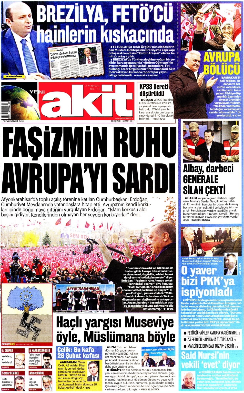 16 Mart 2017 gazete manşetleri - 10