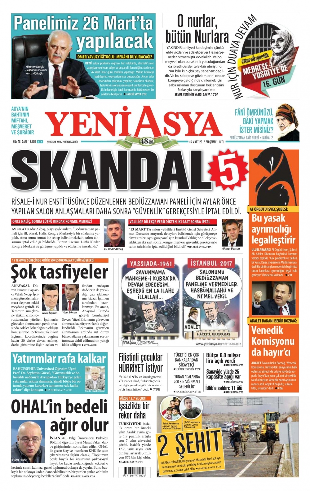 16 Mart 2017 gazete manşetleri - 11