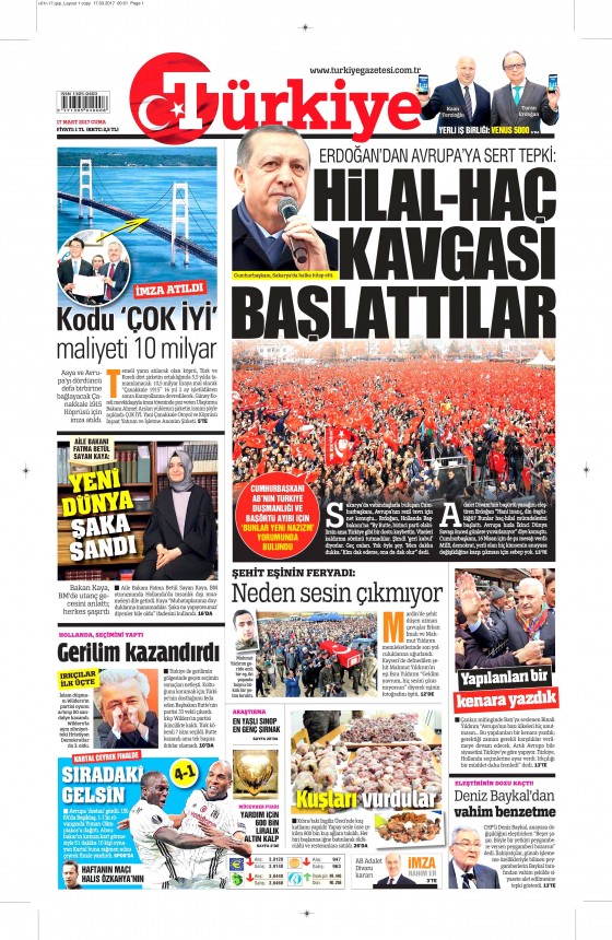 17 Mart 2017 gazete manşetleri - 14