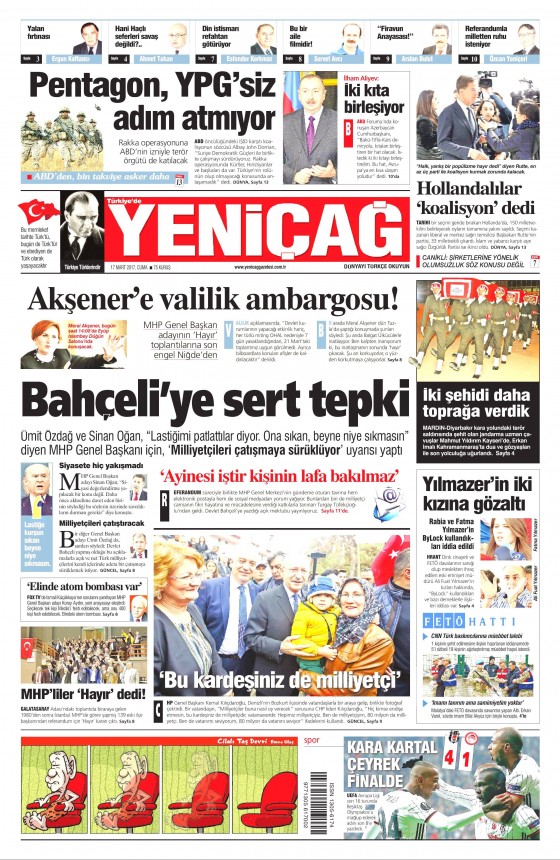 17 Mart 2017 gazete manşetleri - 17