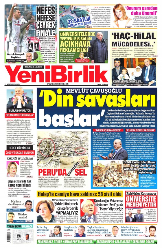 17 Mart 2017 gazete manşetleri - 26