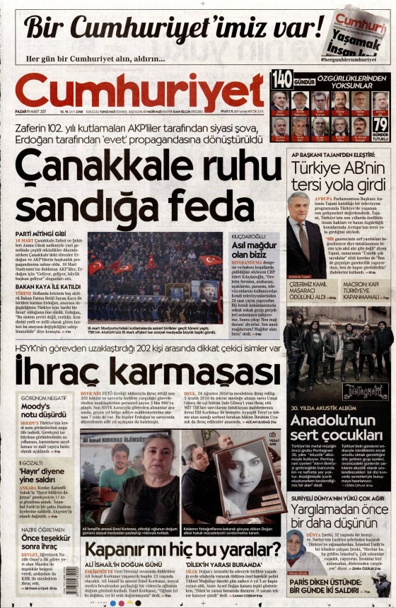 19 Mart 2017 gazete manşetleri - 9
