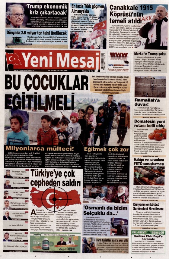 19 Mart 2017 gazete manşetleri - 12