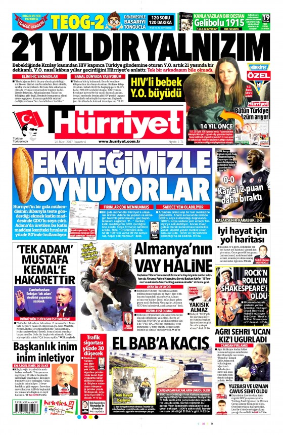 20 Mart 2017 gazete manşetleri - 2