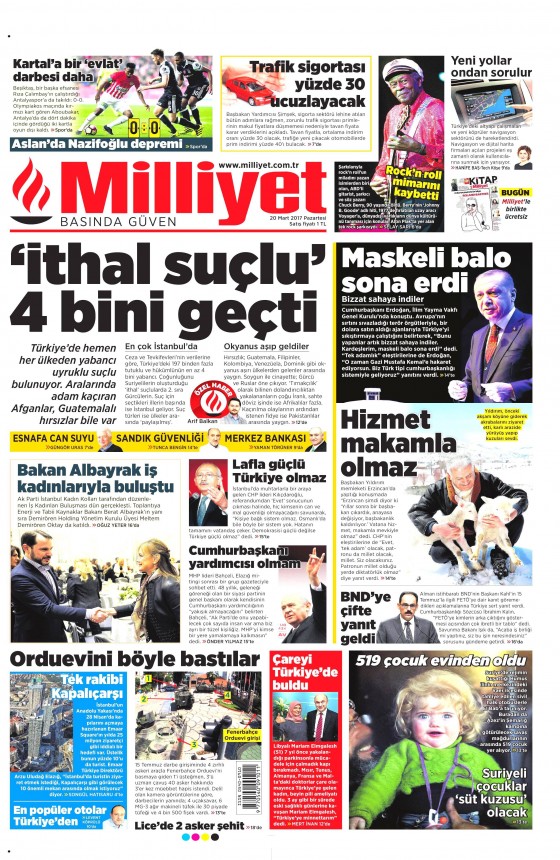20 Mart 2017 gazete manşetleri - 7