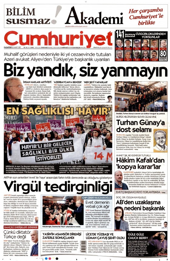 20 Mart 2017 gazete manşetleri - 4