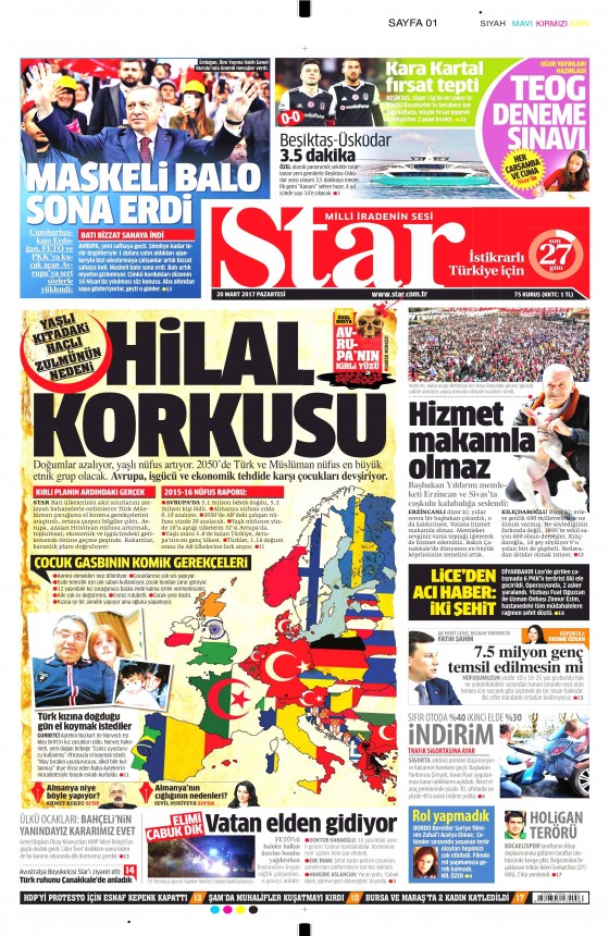 20 Mart 2017 gazete manşetleri - 12