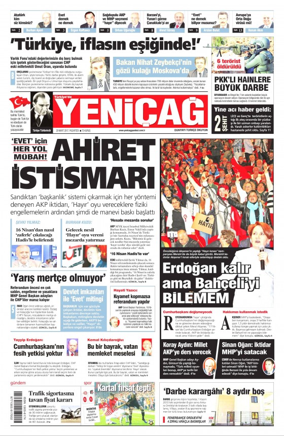 20 Mart 2017 gazete manşetleri - 16