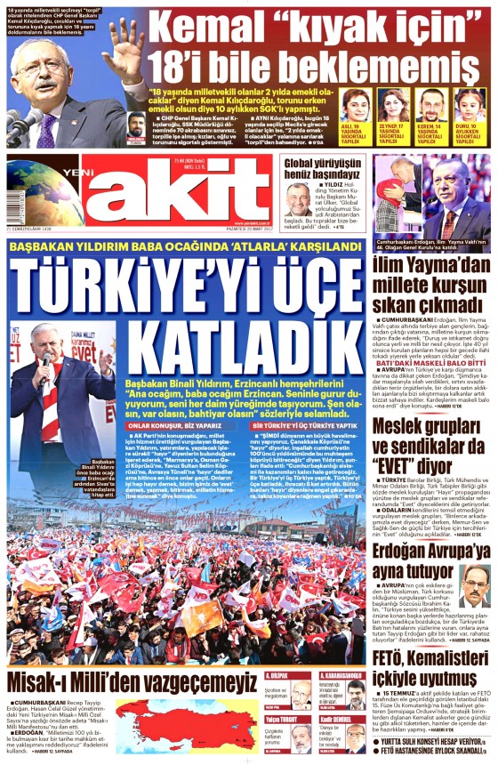 20 Mart 2017 gazete manşetleri - 14
