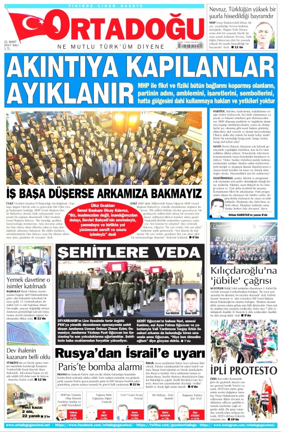 21 Mart 2017 gazete manşetleri - 8