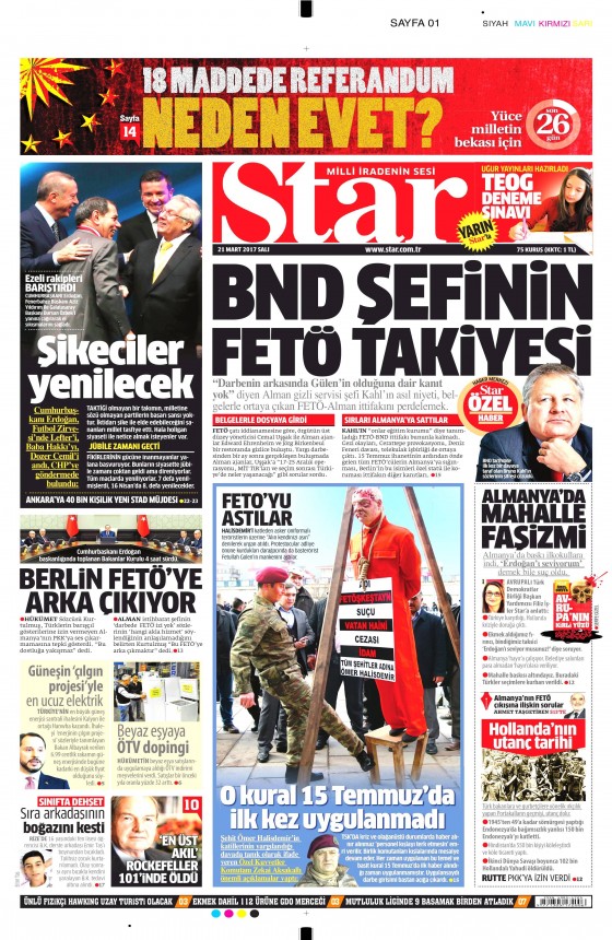 21 Mart 2017 gazete manşetleri - 11
