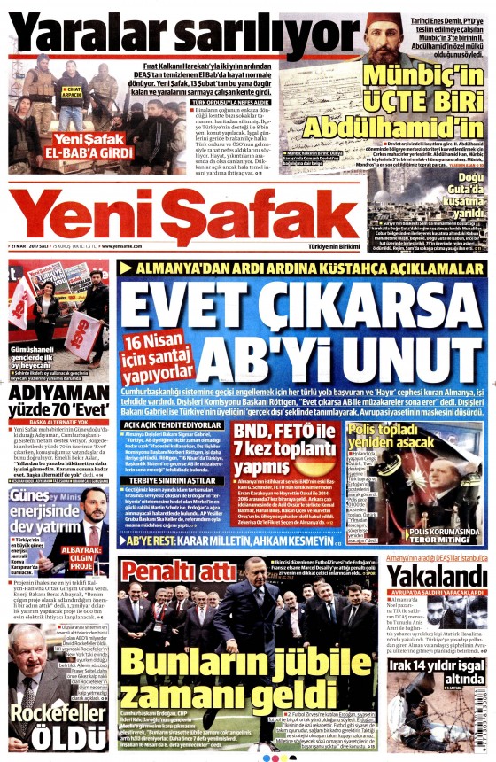 21 Mart 2017 gazete manşetleri - 16