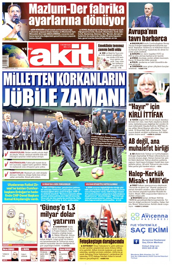 21 Mart 2017 gazete manşetleri - 17