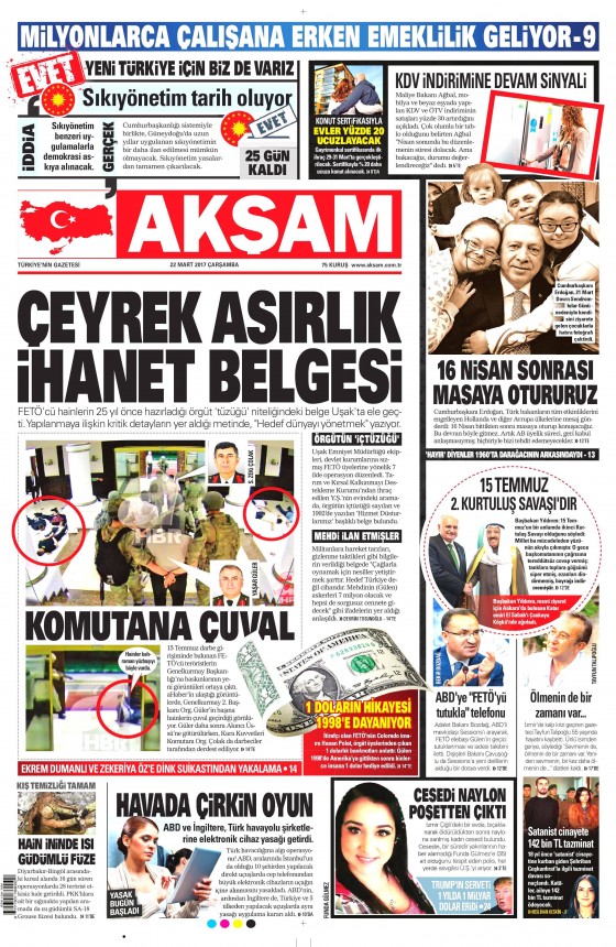 22 Mart 2017 gazete manşetleri - 736
